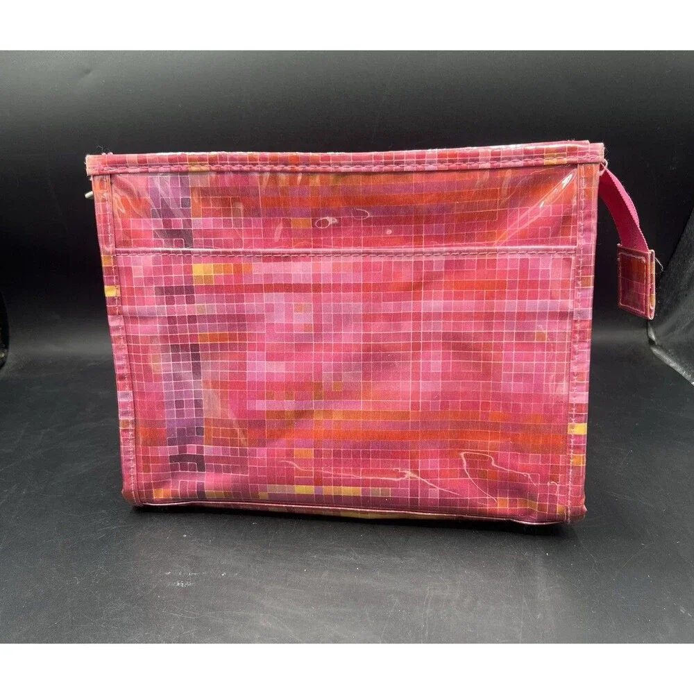 Lot 3 Clinique Makeup Cosmetic Bags Pink Blue Zipper Travel Toiletry Pouches